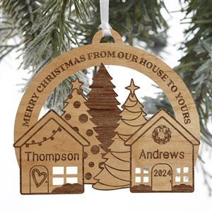 Our House To Yours Personalized Natural Wood Ornament