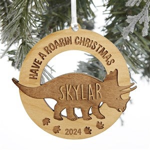 Dinosaur Personalized Natural Wood Ornament