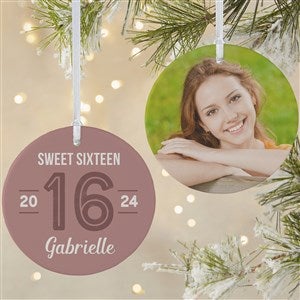 Modern Milestone Birthday Personalized Ornament - 2 Sided Matte