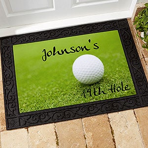 Personalized Golf Doormat 18x27 - 19th Hole Design