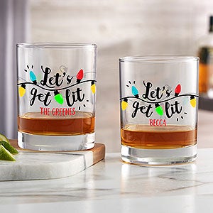 Let's Get Lit Personalized Christmas Wine Glasses