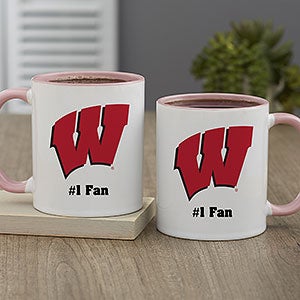 NCAA Wisconsin Badgers Personalized Coffee Mug 11oz. - Pink