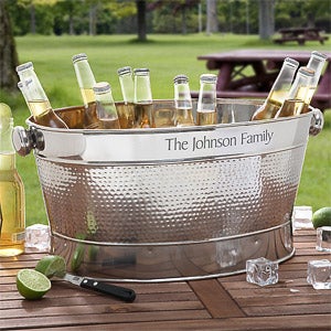 Engraved Stainless Steel Outdoor Cooler Tub