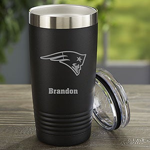 NFL New England Patriots Personalized 20 Oz Black Stainless Steel Tumbler