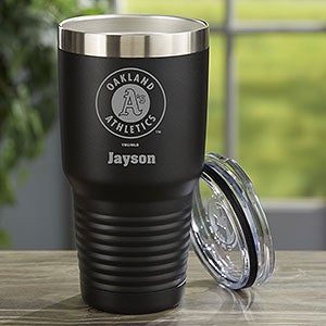 MLB Oakland Athletics Personalized 30 Oz. Black Stainless Steel Tumbler