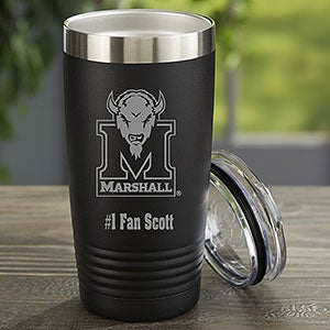 NCAA Marshall Thundering Herd Personalized 20oz Black Stainless Steel Tumbler