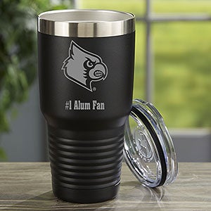 NCAA Louisville Cardinals Personalized 30 Oz. Black Stainless Steel Tumbler