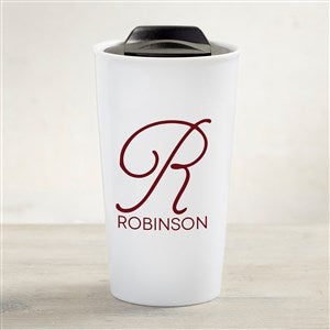 Initial Accent Personalized Double-Wall Ceramic Travel Mug