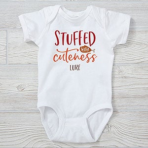 Stuffed With Cuteness Personalized Baby Bodysuit - Infant 12 Months - Red