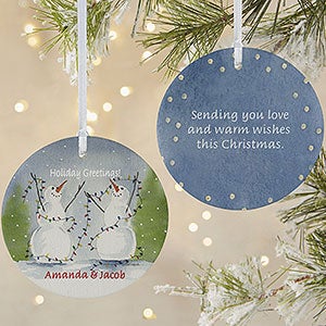 Snow Couple Personalized Christmas Ornament