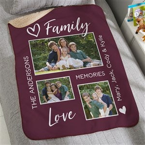 Photo Collage For Her Personalized 30x40 Sherpa Photo Blanket