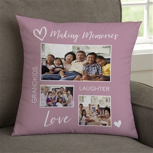 Photo Gallery For Grandparents Personalized 14x14 Velvet Throw Pillow