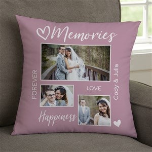 Couples Photo Collage Personalized Photo 14x14 Throw Pillow