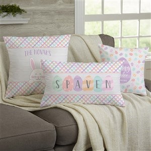 Happy Easter Eggs Personalized Easter Throw Pillows - 33455