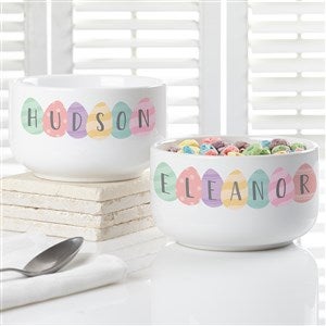 Happy Easter Eggs Personalized Kids Cereal Bowls