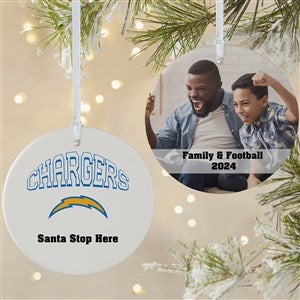 NFL Los Angeles Chargers Personalized Photo Ornament - 2 Sided Matte