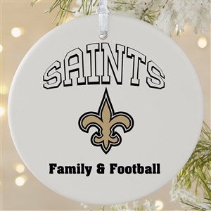 NFL New Orleans Saints Personalized Ornament - 1 Sided Matte