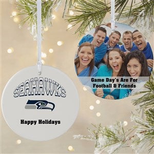 Seattle Seahawks Merry Christmas Circle Ornament