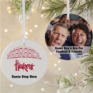 NCAA Nebraska Cornhuskers Personalized Photo Ornament  - 2 Sided Matte