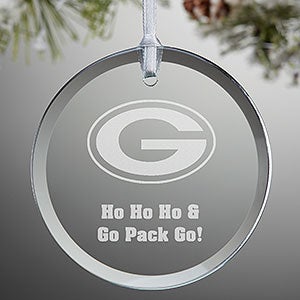 NFL Green Bay Packers Personalized Premium Glass Ornament