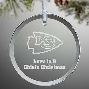 NFL Kansas City Chiefs Personalized Glass Ornament