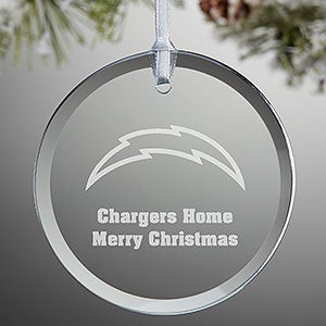 NFL Los Angeles Chargers Personalized Glass Ornament