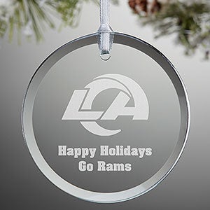 NFL Los Angeles Rams Personalized Glass Ornament