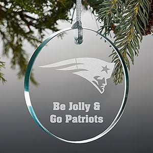 New England Patriots Merry Christmas Circle Ornament