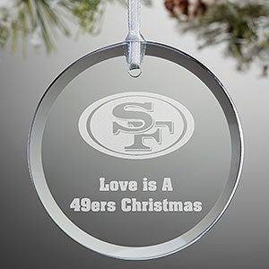 NFL San Francisco 49ers Personalized Glass Ornament