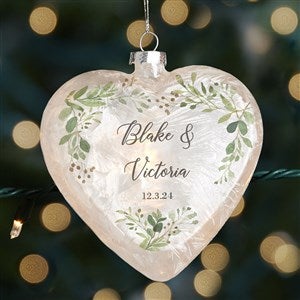 Laurels Of Love Personalized Lightable Glass Heart Ornament