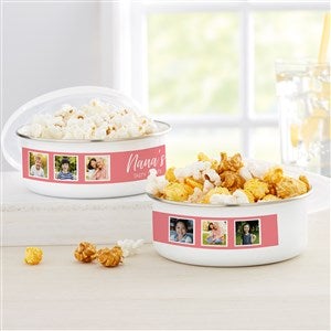 Photo Collage Personalized Enamel Bowl With Lid