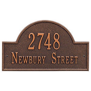 Grand Arch Personalized Address Plaque - Antique Copper