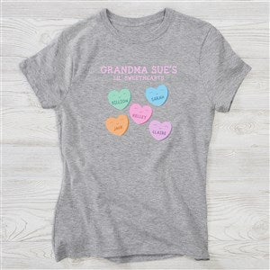 Grandma's Sweethearts Personalized Hanes Ladies Fitted Tee - Ladies Large - White