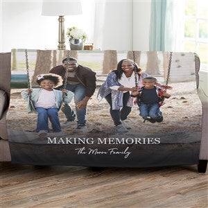 Photo & Message For Family Personalized 50x60 Plush Fleece Blanket