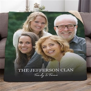 Photo & Message For Family Personalized 50x60 Sherpa Blanket