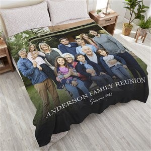 Photo & Message For Family Personalized 90x90 Plush Fleece Blanket