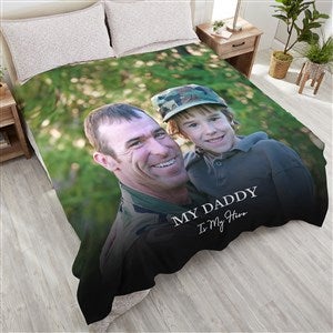 Photo & Message For Him Personalized 90x90 Plush Queen Fleece Blanket