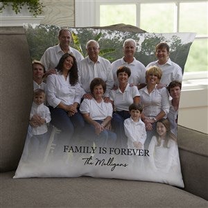 Photo & Message For Family Personalized 18x18 Velvet Throw Pillow