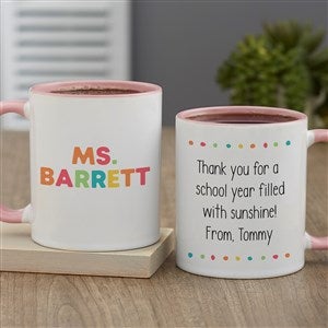 Teacher's Classroom Personalized Coffee Mug 11oz Pink