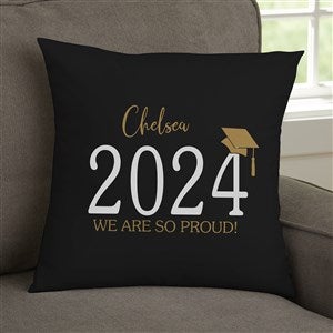 Classic Graduation Personalized 14x14 Velvet Throw Pillow