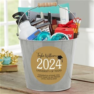 Classic Graduation Personalized Tin Bucket - Silver