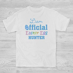 Personalized Kids Easter T-Shirt - Easter Egg Hunter - Youth Small - Black