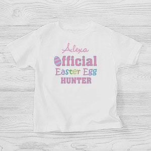 Personalized Easter Toddler T-Shirt - Official Easter Egg Hunter - Toddler 4T - Black