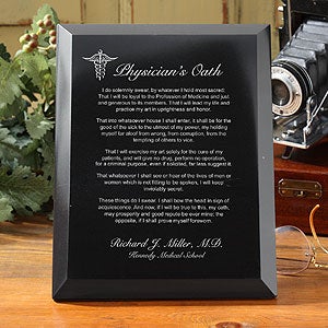 Personalized Physicians Oath Marble Plaque