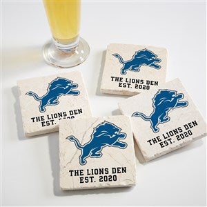 NFL Detroit Lions Personalized Tumbled Stone Coaster Set