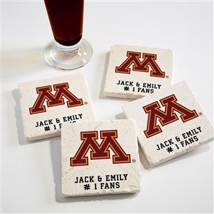 NCAA Minnesota Golden Gophers Personalized Tumbled Stone Coaster Set