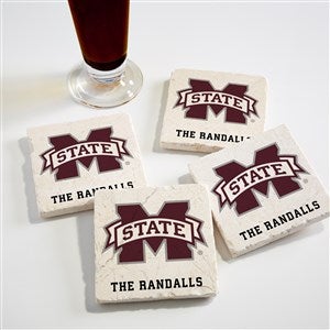 NCAA Mississippi State Bulldogs Personalized Tumbled Stone Coaster Set