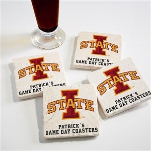 NCAA Iowa State Cyclones Personalized Tumbled Stone Coaster Set