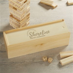 Personalized Logo Jumbling Tower Game with Wood Case - 34795