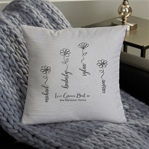 Garden Of Love Personalized 14x14 Velvet Throw Pillow